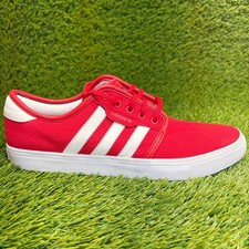Adidas Seeley Low Mens Size 10.5 Red White Athletic Lifestyle Shoes Sneakers picture