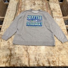Fanatics Seattle Seahawks Football Crewneck Sweatshirt Gray Men’s 3XL picture