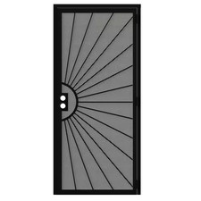 36 In. X 80 In. Universal/Reversible Hinging Black Surface Mount Steel Security picture