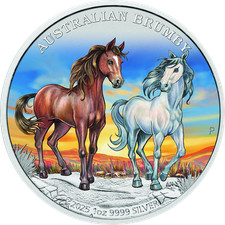 2025 Australia Brumby Horse 1 oz Silver Colorized Coin mintage 1500 picture
