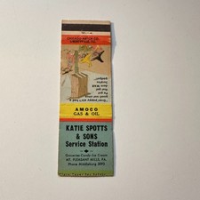 Katie Spotts & Sons Stn Mt Pleasant Mills PA Vintage Matchbook Cover 5MB126-4-1 picture