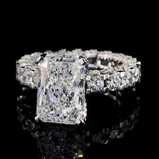 IGI 5.75 Ct Radiant F-VS1 Lab Grown Diamond Wedding Band Ring 14K White Gold picture