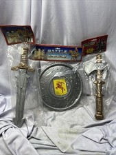 Vintage 90s Middle-Age Castle Master D&D Battle Axe Play Sword & Shield Big Lots picture