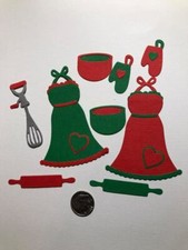 HANDMADE Die Cut / Apron Set  Scrapbook / Card Embellishment picture