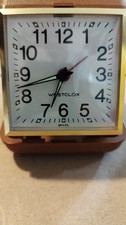 VTG Westclox Travel Alarm Clock Brown Clamshell Wind. Up Luminous Works Clean picture