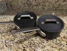 2 Calphalon Commercial Aluminum Company Professional 1.5qt Saucepans 8701 1/2 picture