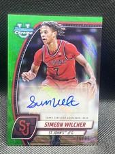 Simeon Wilcher 2024-25 Bowman Chrome U Green Wave Auto #71, St. John's /85 picture