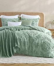 Peri Home 100% Cotton 3-Piece Duvet Cover and Sham Set, King, Sage Chenille picture