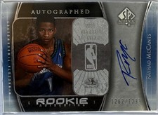 2005-06 SP Authentic - Rookie Authentics Rashad McCants #104 /1199 (AU, RC) picture