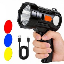 900000000LM Bright Solar/USB Rechargeable LED Spotlight Flashlight Searchlight picture