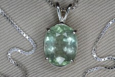 Certified Green Tourmaline Necklace 5.59ct Pendant Sterling Silver Natural TO101 picture
