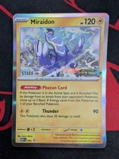 Miraidon STAFF STAMP 082 Pitch Black Pre-Release Holo MEP Promo Pokemon NM picture