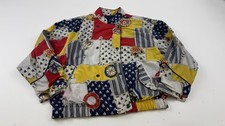 Vintage Lizsport Jacket Womens Large Nautical Sailboat Patchwork Bomber 90s picture