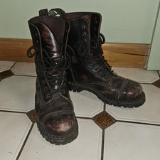 Solovair Gripfast 10-Eyelet Burgandy Rub Off Derby Boot US 9.5W picture