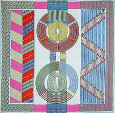 Hermes Dressage Tressage Shawl 140 Cashmere Scarf Shawl Tags Box Excellent picture