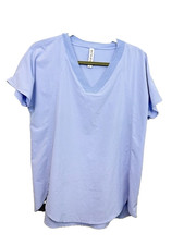 Athleta Zephyr V-Neck Short Sleeve Top Periwinkle Size Small picture