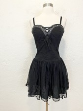 Y2K 2000's Royal Bones Tripp NYC Corset Dress Black Mini Goth Gothic Medium M picture