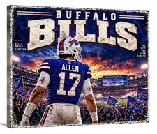 Josh Allen Canvas 16X20 NFL Buffalo Bills AFC New York Bills Mafia picture