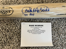 Bake McBride Signed 74 ROY Inscription Louisville Slugger Official MLB Bat picture