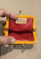 Vintage Cute Dooney and Bourke Orange Patent Leather Kisslock Pouch-SEE PHOTOS picture