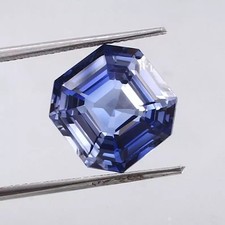 11 mm Flawless Swiss Blue Topaz Asscher And Ceylon Blue Sapphire Asscher Cut picture