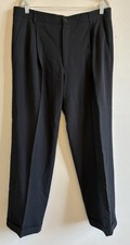 VTG Gianni Versace 100% Wool Pants Men 36x30 Pleated Trousers Black Italy 90's picture