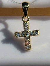GRA CERTIFIED Moissanite Sterling Silver Cross picture