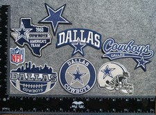 LOT OF  8 DALLAS COWBOYS IRON ON EMBROIDERED PATCHES EVERYTHING IN PHOTO picture
