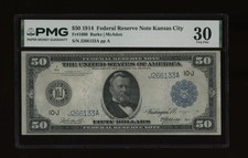 DBR 1914 $50 FRN Kansas City Fr. 1060 PMG 30 Serial J266133A picture