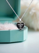 Personalised 925 Sterling Silver Engraved Heart Charm Pendant Necklace Gift  picture
