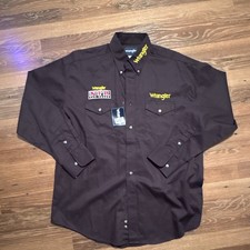 Wrangler NFR Rodeo Shirt PRCA Button Up Long Sleeve Size Large Black 2011 NWT picture