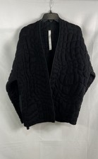 Lululemon Women's Black Bark Quilt Merino Wool Blend Open Wrap Jacket Size 6 picture