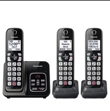 Panasonic Cordless Phone KX-TGD833M Advanced Call Block Caller ID 3 Handset picture
