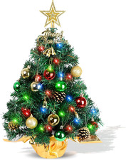 Small Christmas Tree with Lights,22 in Mini Tabletop Tree Desk Decor picture