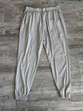 Lululemon Surge Jogger Men's L Raw Linen Beige Khaki Ankle Zip Running Pants picture