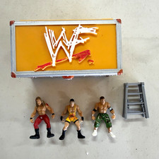 2006 JAKKS Pacific WWE Mini Figures Lot Cena RVD Edge WWF Case Ladder picture