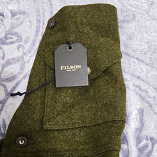 Filson Men’s Wool Bibs Green Solid Size 32 Suspender Buttons Made in USA picture
