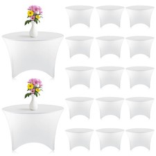 Peryiter 15 Pack Spandex Round Tablecloth 5 Ft 60 inch White picture