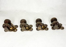 Set of 4 Antique Cast Iron Payson 42 Double Wheel Industrial Casters Swivel Tilt picture