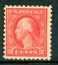 USA 1913 Washington 2¢ Carmine Type 1 SL Wmk Perf 10 Scott #425 MNH O368 picture