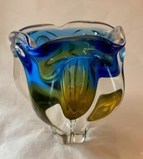 Elegant Josef Hospodka/ Czech Vase /jardeniere Hand Blown Glass Art Vintage picture