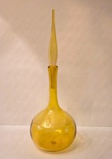 Blenko Decanter 627L in Jonquil by Wayne Husted 1962 Flame Stopper  picture