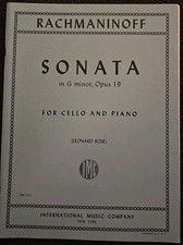 RACHMANINOFF SONATA in G minor, Opus 19 For Cello and Piano IMC 517 Rose picture