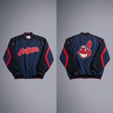 Vintage Mirage Cleveland Indians Bomber Jacket XL Full Zip Chief Wahoo MLB picture