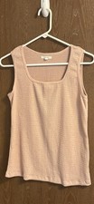 Maurice’s Women’s Textured Square Neck Tank Top, Soft Pink, Size M picture