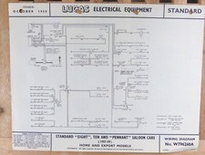 Original LUCAS Standard Eight, Ten & Pennant Wiring Diagram 1957-9 W796260A picture