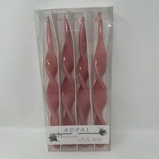 ADPAL Elegant Lacquer Twisted Taper Candles Pink picture