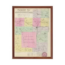 Old Map of Jackson County, KS 1887 - Vintage Kansas Art picture