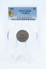 1867-P PCGS XF45 Shield Nickel Business Strike 5C picture