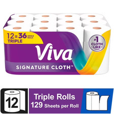 Viva Signature Cloth Paper Towels 12 Triple Rolls 129 Sheets Per Roll picture